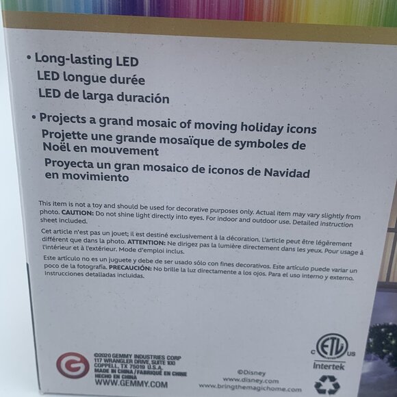 Disney Magic Holiday Mickey Mouse MotionMosaic Hanging Projection Ornament 9 “ - Picture 7 of 7